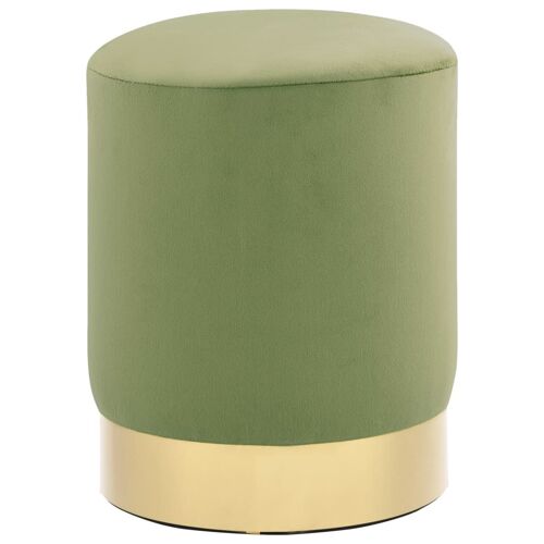 Prolenta Premium - Tabouret Vert moutarde et doré Velours
