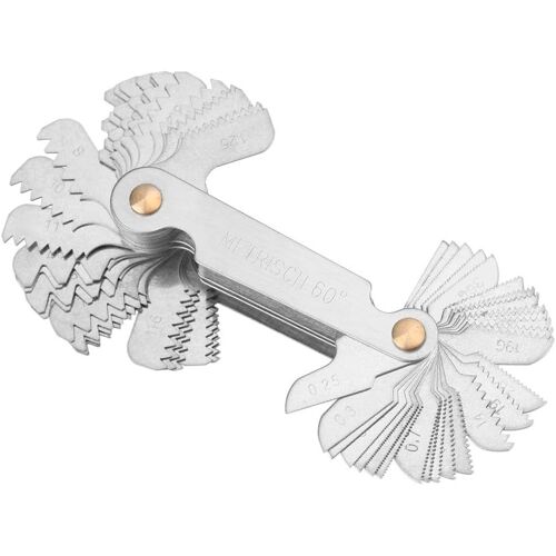 Mevronisshop-Peigne Filetage, Jauge Filetage Métrique 58 Lames Set Vis Pas De Fil Jauge De Système De Pouce Métrique Jauge