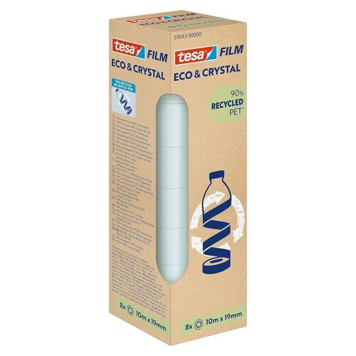 Tesa Pack 8 Films Ruban Adh¿Sif Eco & Crystal 19 Mm X 10 M
