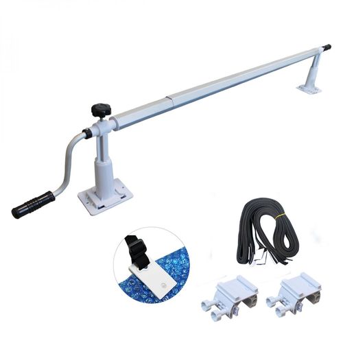 Linxor France ® Enrouleur de bâche à bulles pour piscine hors sol extensible de 1.37m à 6.15m avec pinces