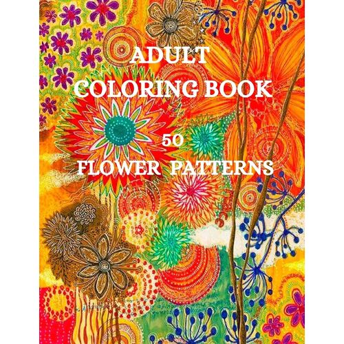 50 Flower Patterns Coloring Book