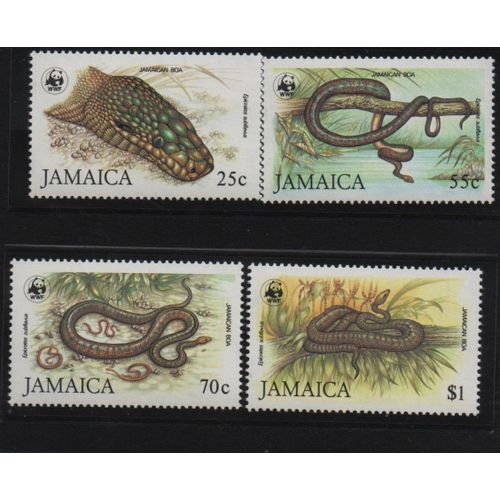 Jamaïque Timbres Animaux : Les Serpents 1984