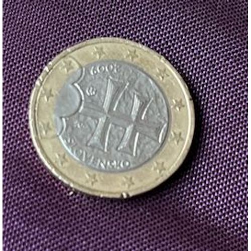 Pièce De 1 Euro Double Croix Des Armoiries De La Slovaquie De 2009. Parfait État
