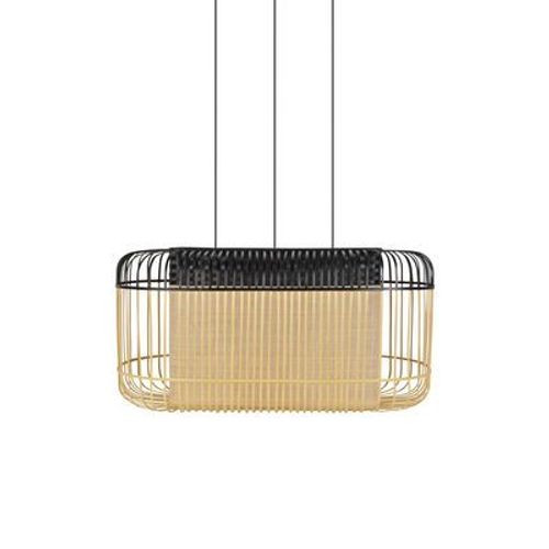 Suspension Bamboo Oval Noir Bois Naturel / Xl - 78 X 45 X H 40 Cm - Forestier