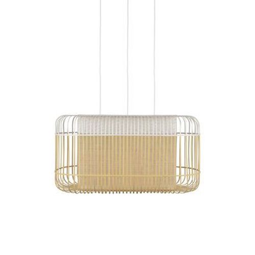 Suspension Bamboo Oval Blanc Bois Naturel / Xl - 78 X 45 X H 40 Cm - Forestier