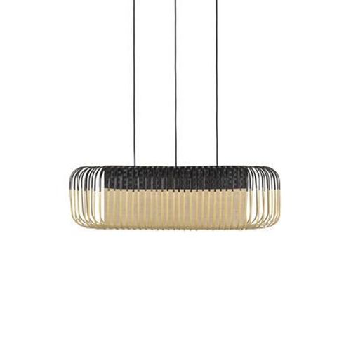 Suspension Bamboo Oval Noir Bois Naturel / Medium - 80 X 38 X H 24 Cm - Forestier