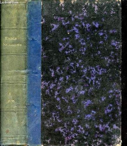 Etudes Religieuses - 53e Année - Tome 146e De La Collection Janvier-Février-Mars 1916 - Christmas De Guerre 1915 - Le Pavillon De Jérusalem - La Belgique Loyale Héroique Et Malheureuse - Impressions(...)