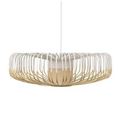 Suspension Bamboo Up Xxl Blanc Bois Naturel / Ø 80 Cm - Forestier