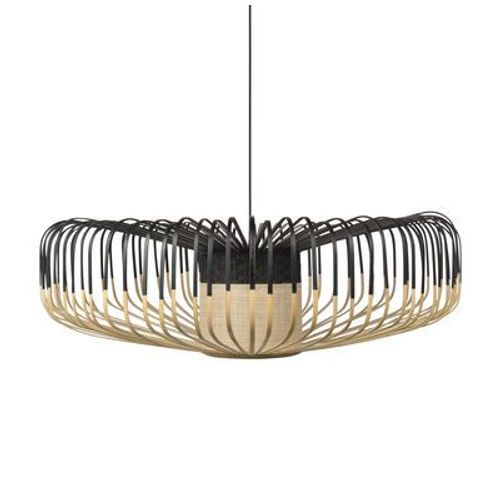 Suspension Bamboo Up Xxl Noir Bois Naturel / Ø 80 Cm - Forestier