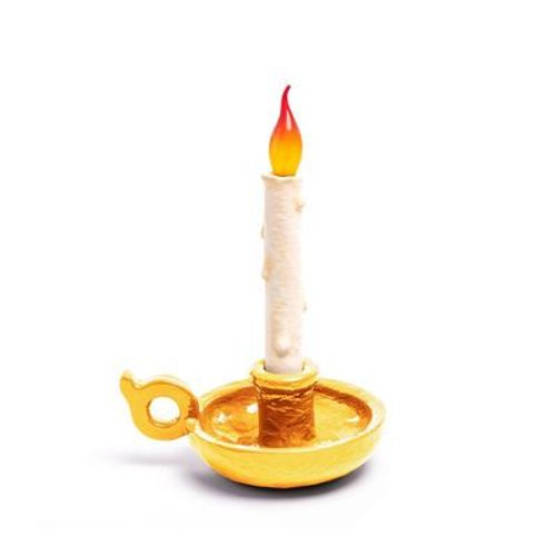 Lampe Sans Fil Rechargeable Grimm Bugia Plastique Or / H31cm - Usb - Seletti