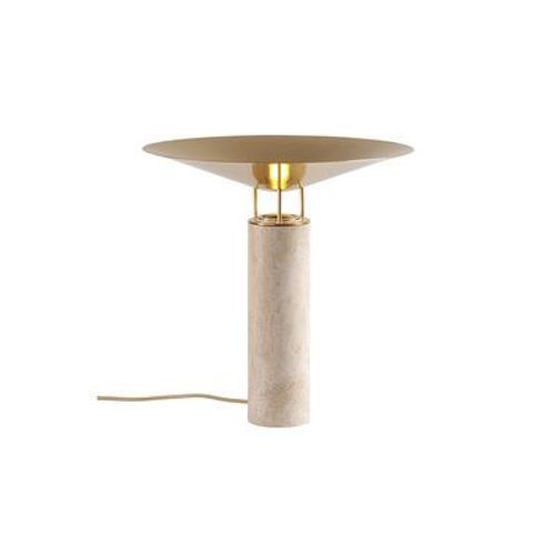 Lampe De Table Rebound Métal Pierre Beige / Travertin /Ø 40 X H 39,4 Cm - Carpyen