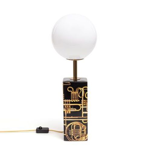 Lampe De Table Toiletpaper - Trumpets Verre Céramique Blanc Noir / H 70 Cm - Seletti