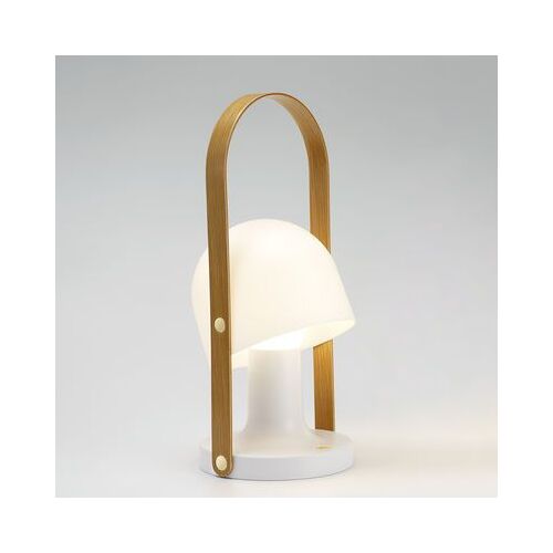 Lampe Sans Fil Rechargeable Followme Plus Plastique Blanc Bois Naturel / Led - H 44 Cm - Marset