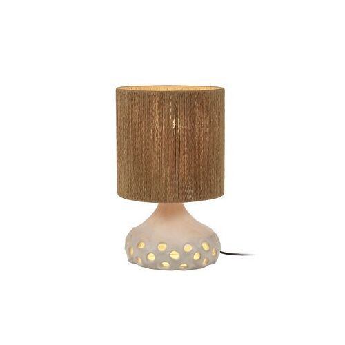 Lampe De Table Oya 01 Céramique Fibre Végétale Marron / Grès Et Raphia - Ø 25 X H 42 Cm - Serax