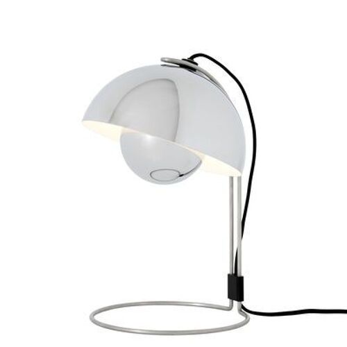 Lampe De Table Flowerpot Vp4 Argent Métal / H 36 Cm - By Verner Panton, 1968 - Ettradition