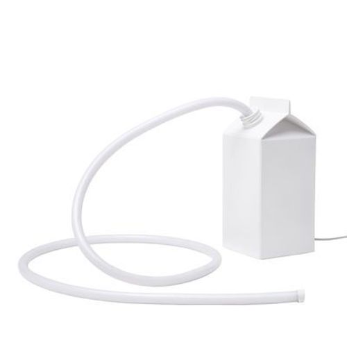 Lampe De Table Daily Glow - Lait Led Plastique Blanc / Résine - 10 X 10 X H 22 Cm - Seletti