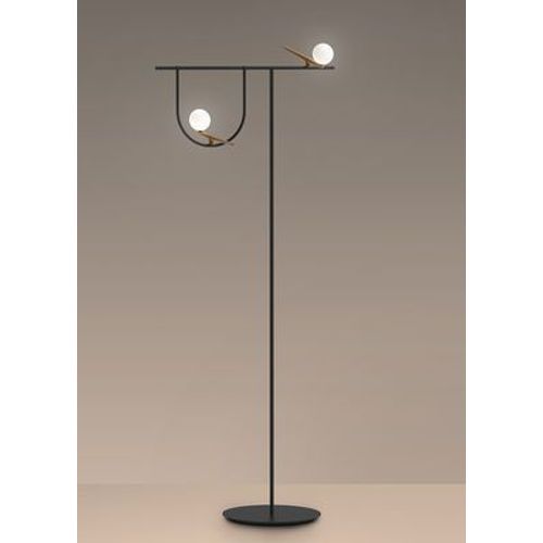 Lampadaire Yanzi Led Métal Verre Noir / Laiton - Artemide