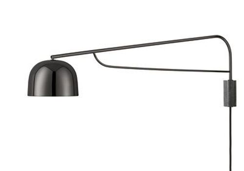 Applique Avec Prise Grant Métal Pierre Gris Noir / Métal Et Granite - Pivotante - L 111 Cm - Normann Copenhagen
