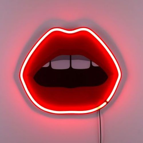 Applique Avec Prise Néon Mouth Small Plastique Rouge / Led - H 39 Cm / Acrylique - Seletti
