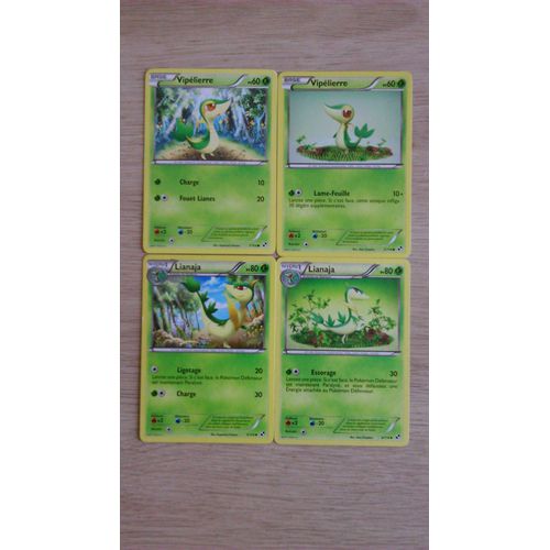 Pokémon Vipélierre 1/114 Et  2/114 - Lianaja 3/114 Et 4/114 - Noir & Blanc