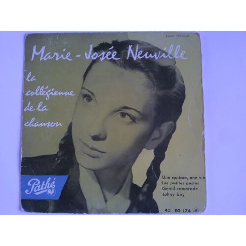 Marie-Jose Neuville La Collégienne De La Chanson 45t Ep Biem / Pathe 45 Eg 174 « Une Guitare Une Vie, Les Petites Pestes, Gentil Camarade, Johny Boy »
