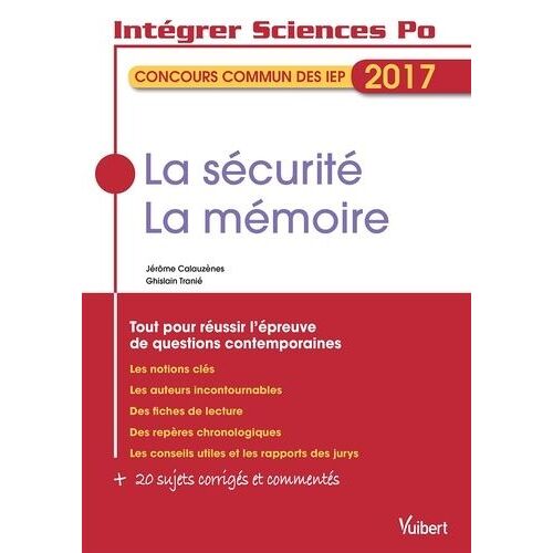 La Sécurité, La Mémoire - Concours Commun Des Iep