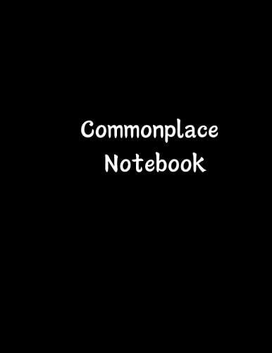 Commonplace Book: Dark Black Softcover Journal For Quotes & Notetaking (Black And White Lesson Notebooks)