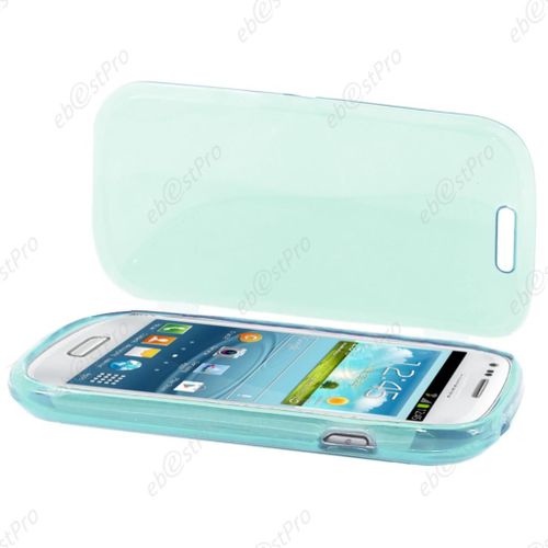 Ebeststar ® Coque Portefeuille À Rabat Housse Etui Livre Silicone Gel Pour Samsung Galaxy S3 Mini Gt-I8190, I8190n, Couleur Bleu + Film Protection D'écran