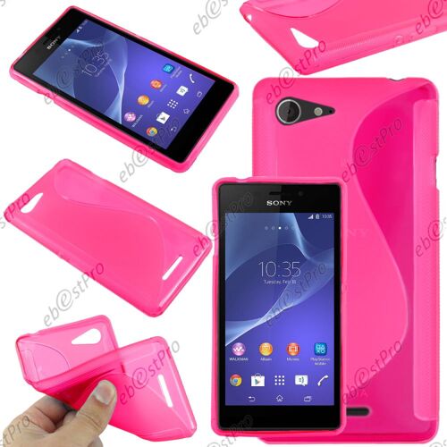 ebestStar ® Housse Etui Coque Silicone Gel Motif S-line Protection Souple pour Sony Xperia E3 D2203, Couleur Rose + Film protection d'écran