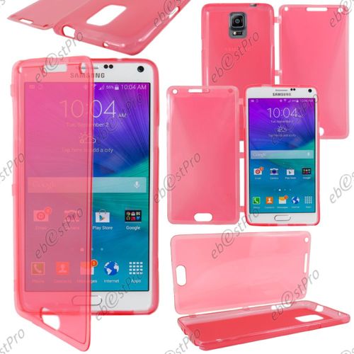 Ebeststar ® Housse Etui Coque Portefeuille Livre Silicone Gel Pour Samsung Galaxy Note 4 N910f, Couleur Rouge + Film Protection D'écran