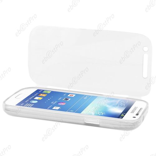 ebestStar ® Coque Portefeuille à Rabat Housse Etui Livre Silicone Gel pour Samsung Galaxy S4 Mini GT-i9190, i9192, i9195, Couleur Transparent + Film protection d'écran