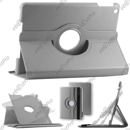 Ebeststar ® Housse Coque Etui Pu Cuir Rotatif Avec Support À Rotation 360° Pour Apple Ipad Air, Ipad 5, Ipad Air Wi-Fi, 3g, Couleur Gris + Film Protection D'écran