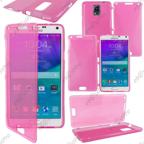 Ebeststar ® Housse Etui Coque Portefeuille Livre Silicone Gel Pour Samsung Galaxy Note 4 N910f, Couleur Rose + Film Protection D'écran