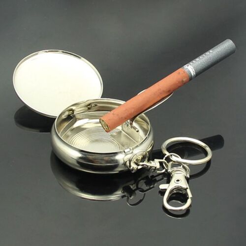 Cendrier portable rond en acier inoxydable avec clé, mini Laguna, accessoires pour JOSmoking, fournitures argentées, 1PC