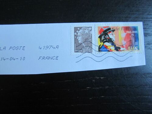2 Timbres Français (Michel Pétrucciani-Marianne) Sur Coin D'enveloppe. 2010