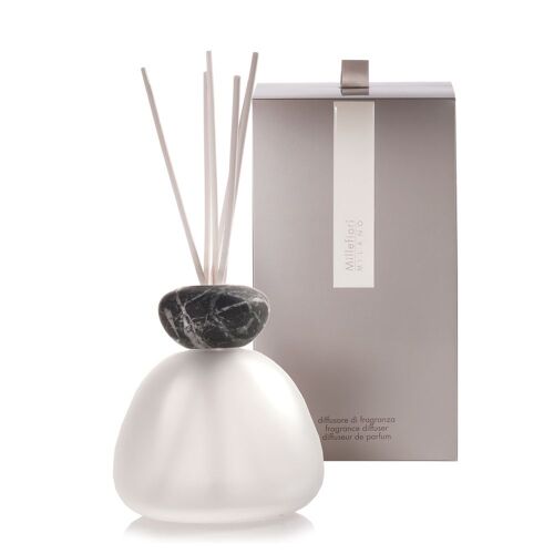 Millefori - Diffuseur En Verre Sablé Ave Couvercle Noir 250 Ml 