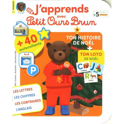 J'apprends Avec Petit Ours Brun 4 Ton Histoire Et Ton Loto De Noel + 40 Autocollants