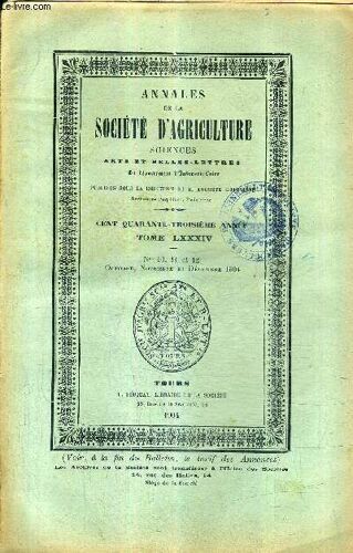 Annales De La Societe D'agriculture Sciences Arts Et Belles Lettres Du Departement D'indre Et Loire - 143e Annee Tome Lxxxiv N°10 11 Et 12 Oct Nov Dec 1904 - Une Maladie Du Trèfle Incarnat - ...