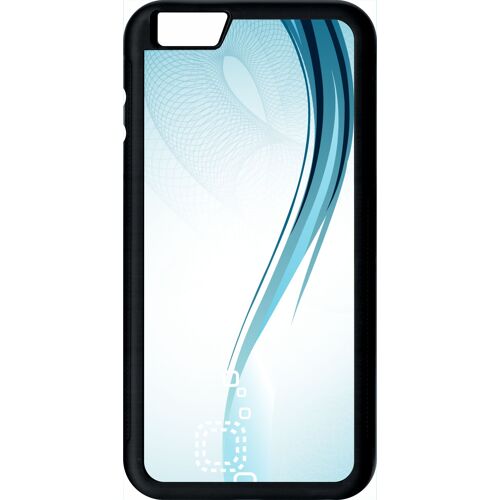 Coque iphone 6s+ - forme bleu arrondi - noir