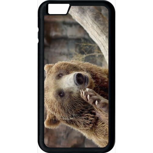 Coque Iphone 6s+ - Gros Ours Brun - Noir