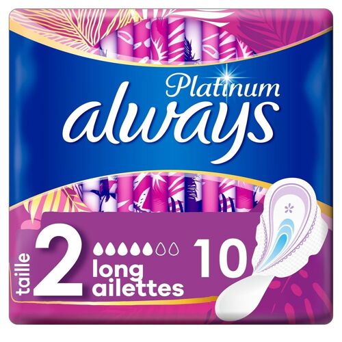 Always - Always Platinum Long (Taille 2) Serviette Hygiénique Serviettes Hygiéniques 10 Un 