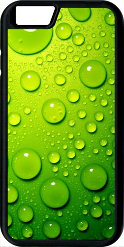 Coque Iphone 6s - Goutte D Eau Verte - Noir