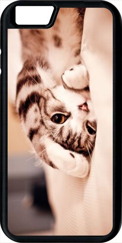 Coque iphone 6s - chaton fatigue - noir