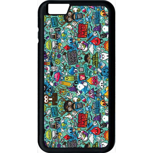 Coque iphone 6s+ - pop art retro - noir