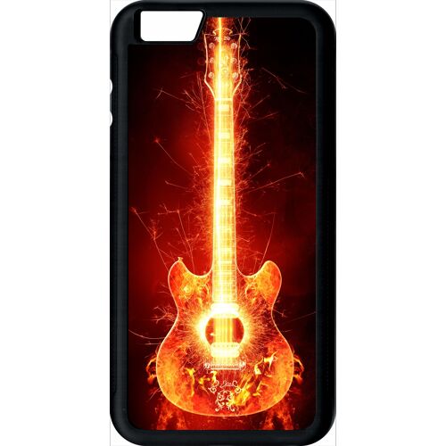 Coque iphone 6s+ - blazing guitare - noir