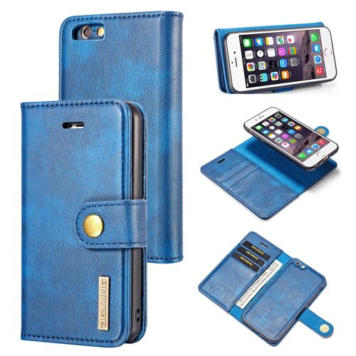 Coque Iphone 6,Etui Iphone 6,Etui Housse De Protection Magnétique À Deux Volets Iphone 6,Portefeuille Etui En Cuir Pu Premium Portefeuille Housse Pour Iphone 6,Bleu