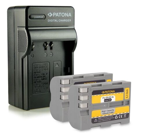Chargeur + 2x Batterie comme EN-EL3e ENEL3e