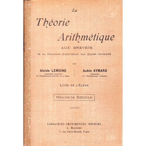 La Théorie Arithmétique Aux Brevets- Livre De L'élève