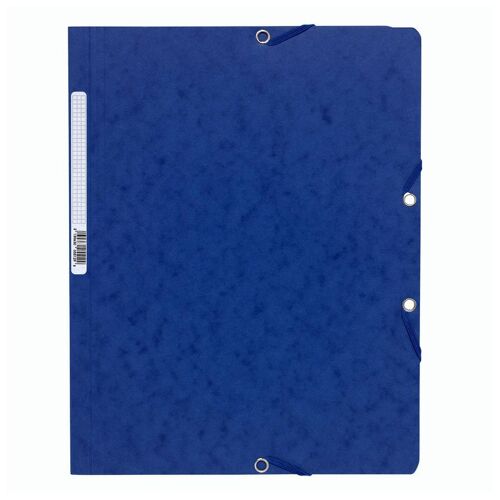 Exacompta Lot De 3 Chemises À Élastiques Sans Rabats Carton 400g 24x32 Cm Bleu