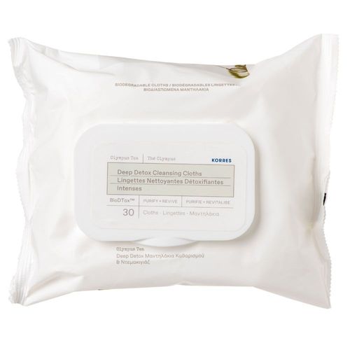 Korres - Lingettes Démaquillantes Biodégradables, Thé Olympus Démaquillant&nettoyant 30 Un 